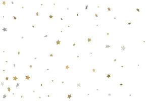 Confeti estrella de oro y plata 3d. Fondo de vacaciones festivas. vector. vector