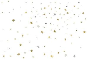 3d gold and silver star confetti. Festive holiday background. Vector. vector