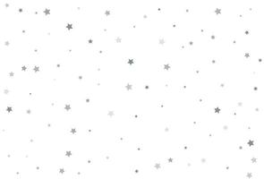 dibujo navideño con estrellas plateadas. Confeti de celebración de estrella de plata. vector