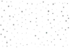 dibujo navideño con estrellas plateadas. Confeti de celebración de estrella de plata. vector