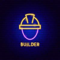 Builder Neon Label vector