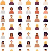 People Portrait Seamless Pattern vector