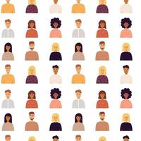 People Portrait Seamless Pattern vector