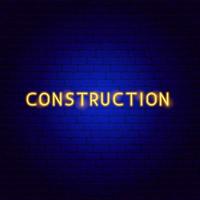 Construction Neon Text vector