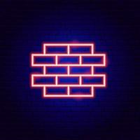 Brick Wall Neon Sign vector