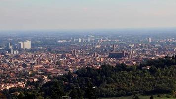 Panorama view of the italian city of Bologna. Italian landscape.