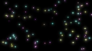 Background video with colorful stars created by computer graphics
