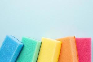 colorful sponges with copy space photo