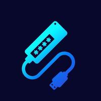 crypto hardware wallet icon, vector