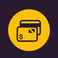 credit card icon, vector pictogram