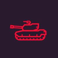 military tank icon, linear style vector