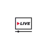 Live stream player icon vector