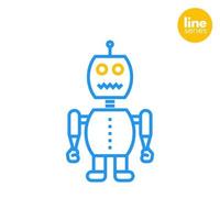 robot vector icon, linear style