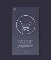 online order and purchase, e-commerce, shopping, mobile interface vector template
