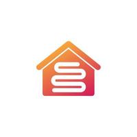 underfloor heating icon with a house vector