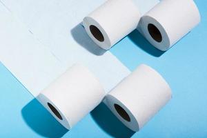 high angle rolls toilet paper photo