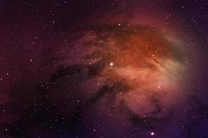 espacio galaxia naranja claro con estrellas y nebulosa con patrón abstracto hermoso panorama. foto