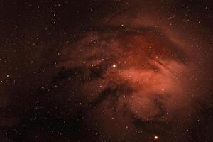 espacio galaxia naranja claro con estrellas y nebulosa con patrón abstracto hermoso panorama. foto