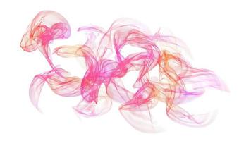 pink and purple colorful smoked Interesting funky colored smoke splash isolated on white.