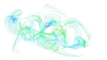 blue and green colorful smoked Interesting funky colored smoke splash isolated on white. photo