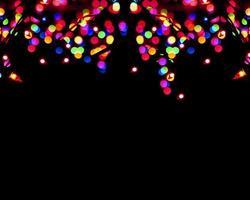 rainbow colorful blur christmas lights background.abstract Lights unfocused blur light dots black . photo