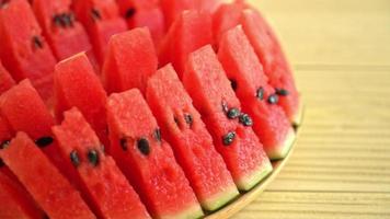 fresh watermelon sliced on plate video
