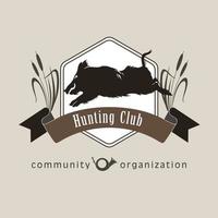 Hunting club. Wild boar.Symbol of the hunting club. The hunting club logo emblem. vector