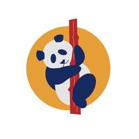 lindo oso panda chino. china, tradiciones chinas. ilustración vectorial. vector