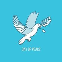 International day of peace. The dove of peace.Vector logo of a white dove and an olive branch.