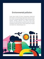 contaminación del medio ambiente por emisiones nocivas a la atmósfera y al agua. ilustración vectorial 03.jpg vector