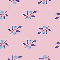 Cute floral seamless pattern with branches and berries.  For printing on paper, textiles of all sizes. Vector illustration.