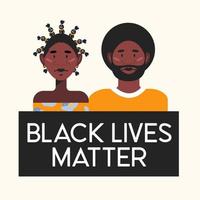 las vidas de los negros son importantes. retrato de afroamericanos libres vector