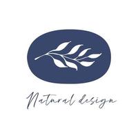 Minimalistic botanical logo. Tree branch, eco-friendly, hand-drawn emblem. vector