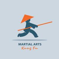 Kung fu. Martial arts of the East. Vector logo.