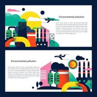 Pollution of the environment by harmful emissions into the atmosphere and water. Vector illustration 03.jpg