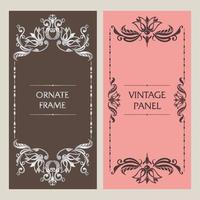 Ornate vintage cards. Template frame for greeting card, invitation, certificate, leaflet, poster. Vector border with place for text.