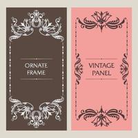 Ornate vintage cards. Template frame for greeting card, invitation, certificate, leaflet, poster. Vector border with place for text.