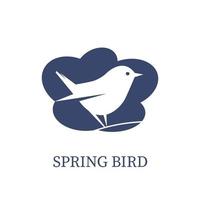 logotipo de pájaro. logotipo vectorial. diseño simple plano conciso. vector