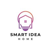 Light bulb gradient logo design inspiration home idea vector graphic illustration