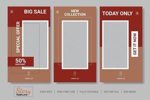 Trendy abstract sale social media stories template design. vector