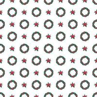 Christmas watercolor seamless pattern. wreath pattern vector