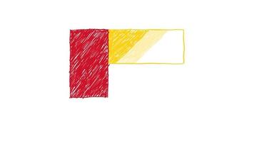 marqueur de drapeau de la guinée bissau ou animation de croquis de couleur au crayon video