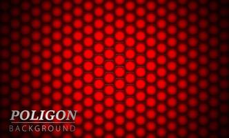 Glowing red polygon mesh background vector