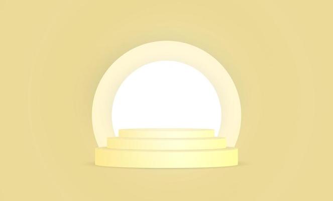 3d cream colored podium design for products