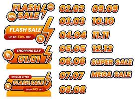 colección de rebajas de banner flash vector