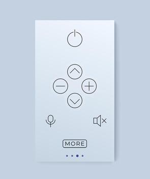 control remoto para la aplicación móvil de tv, ui, interfaz vectorial vector