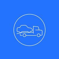 tow truck line icon, vector