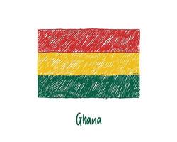 Ghana Flag Marker or Pencil Sketch Illustration Vector