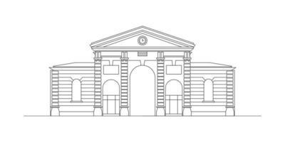 Sketch Illustration of Building vector