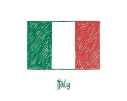 Italy Flag Marker or Pencil Sketch Illustration Vector